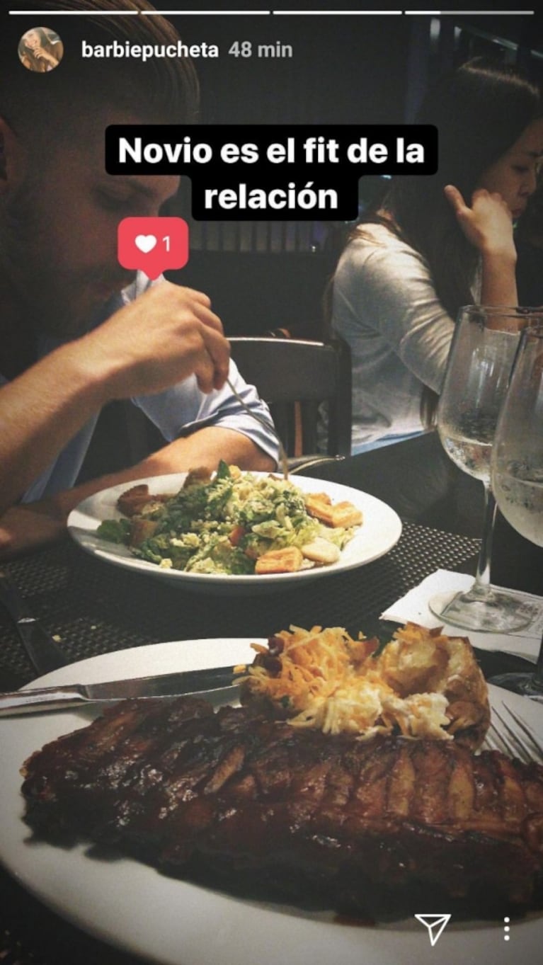 La romántica cena de Barbie Vélez con Lucas Rodríguez... ¡y un divertido guiño al plato de su novio!