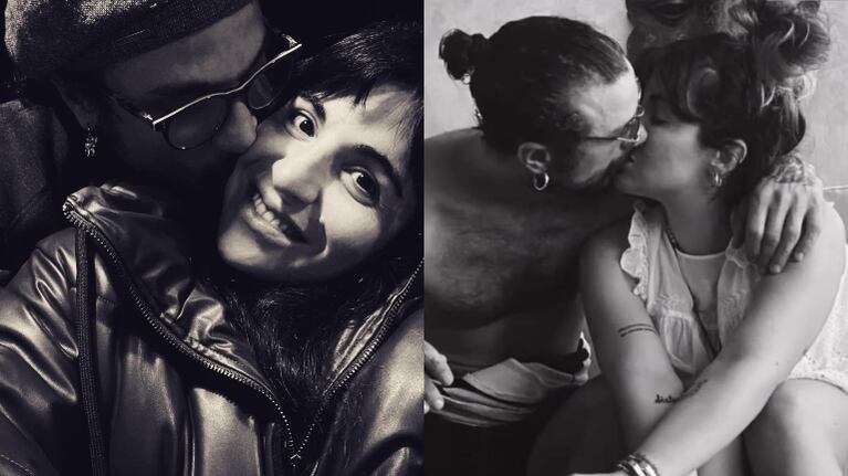 La romántica foto de Gianinna Maradona con Daniel Osvaldo dándose un apasionado beso (Fotos: Instagram)