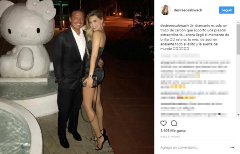 La romántica foto de Luis Miguel con su novia, una famosa conductora venezolana 16 años menor