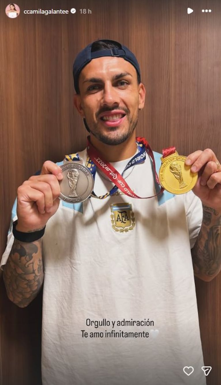 La romántica sorpresa de Camila Galante para Leandro Paredes. Foto: Captura de Instagram Stories (@ccamilagalantee)