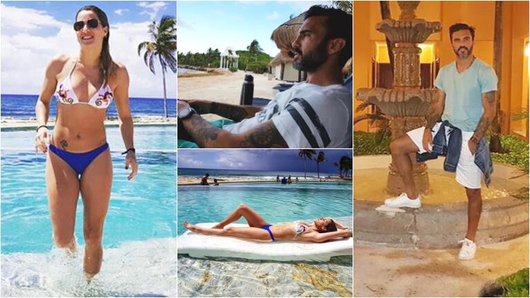 La románticas y paradisíacas vacaciones de Mica Viciconte y Fabián Cubero en la Riviera Maya (Fotos: Instagram)