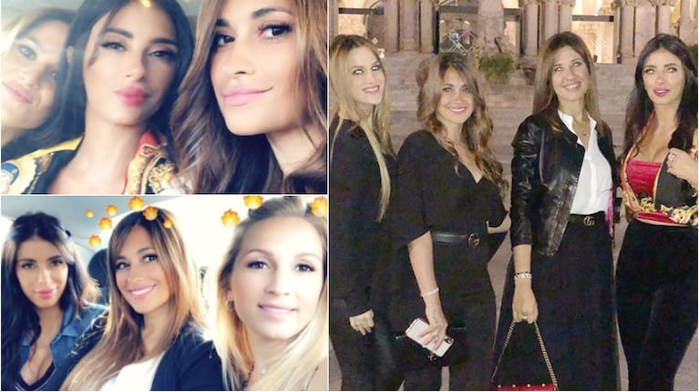 La salida de Antonela Roccuzzo con amigas, a un mes y medio de ser mamá (Fotos: Instagram y Capturas de Instagram Stories)