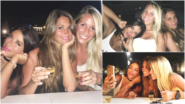 La salida de Antonella Roccuzzo con sus amigas en Barcelona (Fotos: Instagram)