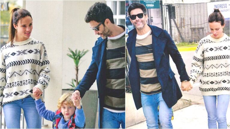 La salida familiar de Mariano Martínez con su flamante novia y su hijo menor (Fotos: revista Gente)