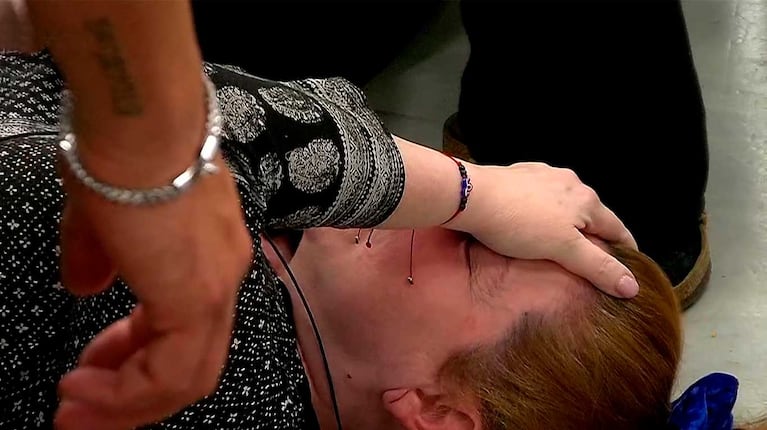 La segunda caída de Andrea del Boca en Gran Hermano (Fotos: capturas Telefe)