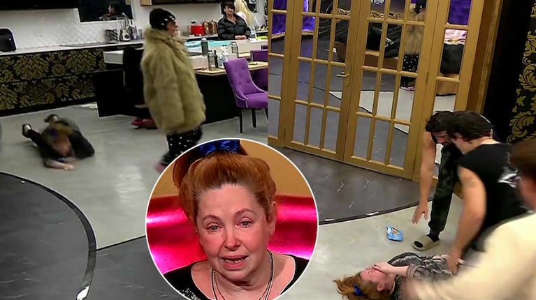 La segunda caída de Andrea del Boca en Gran Hermano (Fotos: capturas Telefe)