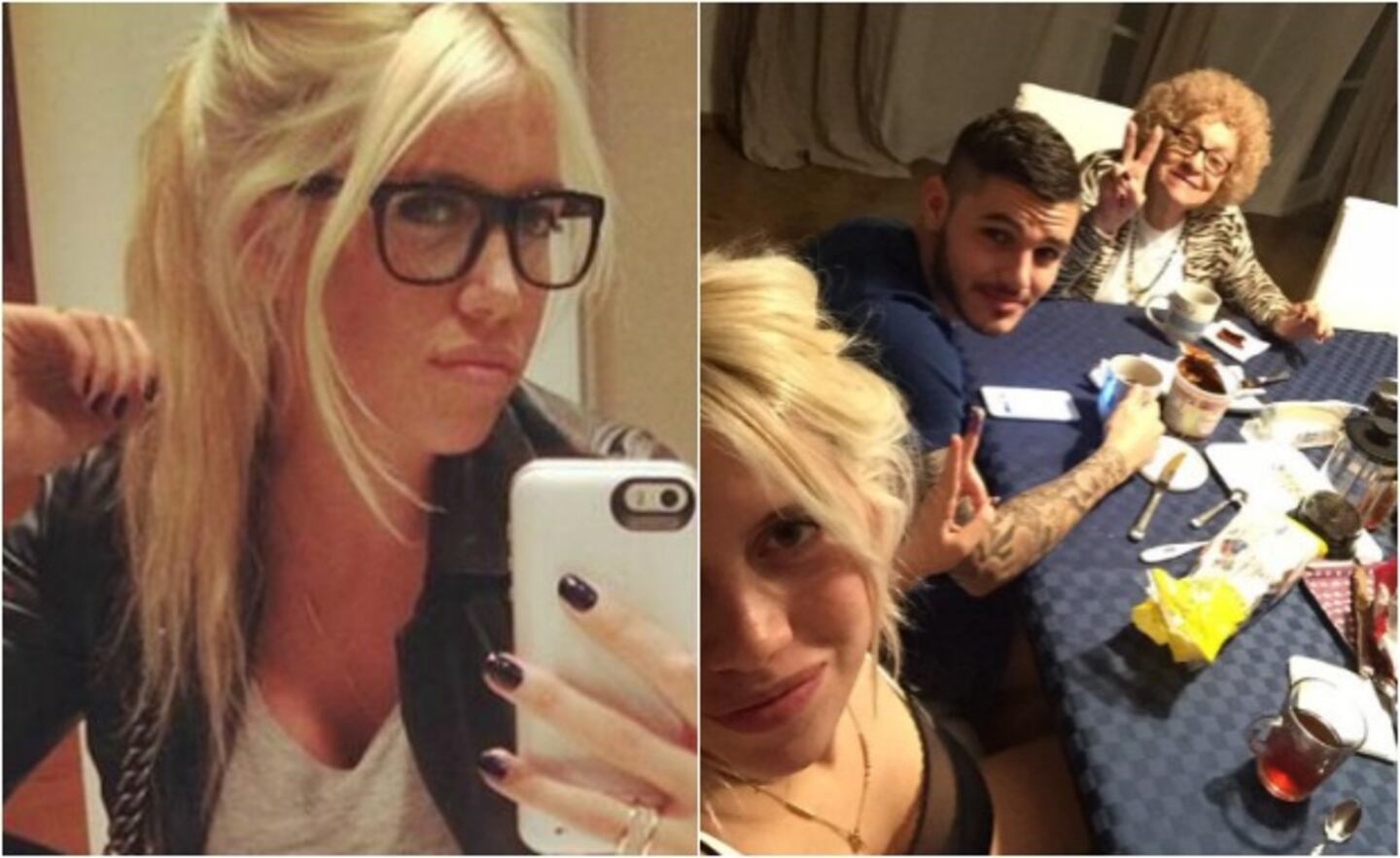 La selfie familiera de Wanda Nara. (Foto: Twitter)