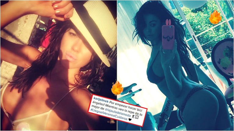 La sensual forma de hacer ejercicios de Karina Jelinek (Fotos: Instagram)