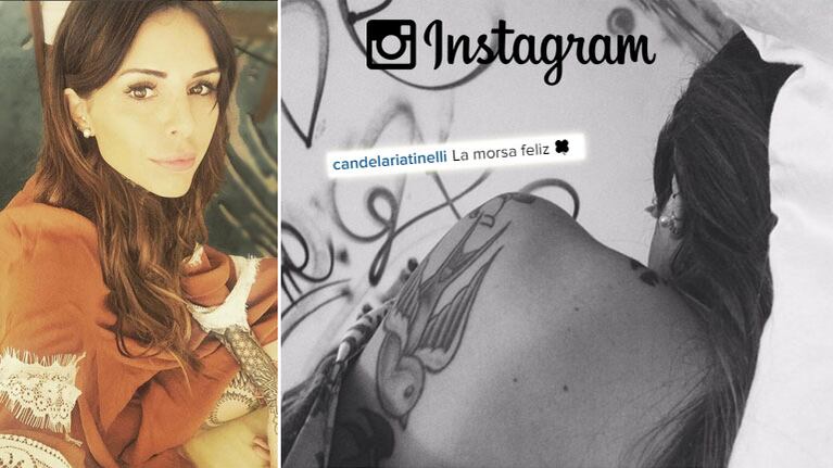 La sensual foto de Cande Tinelli entre las sábanas. (Foto: Instagram)