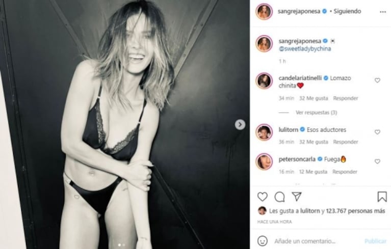 La sensual producción de fotos de China Suárez en ropa interior ¡que cosechó los halagos de las famosas!
