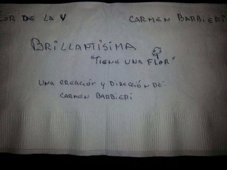 La servilleta que publicó Rial con otra posible marquesina (Foto: Twitter). 