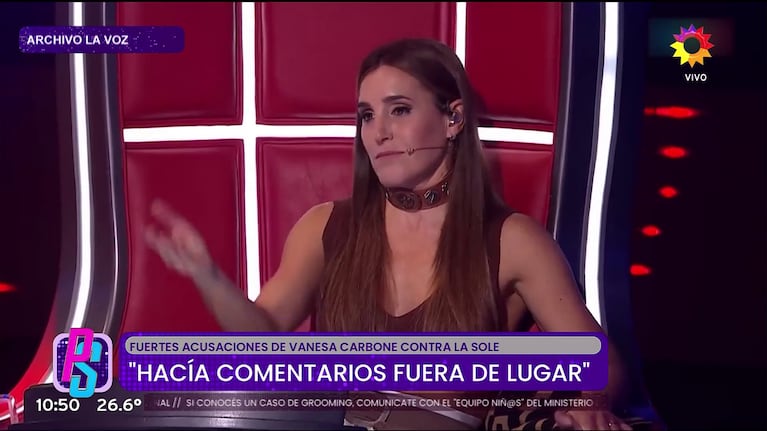 La Sole en La Voz (Foto: captura de eltrece y Telefé).