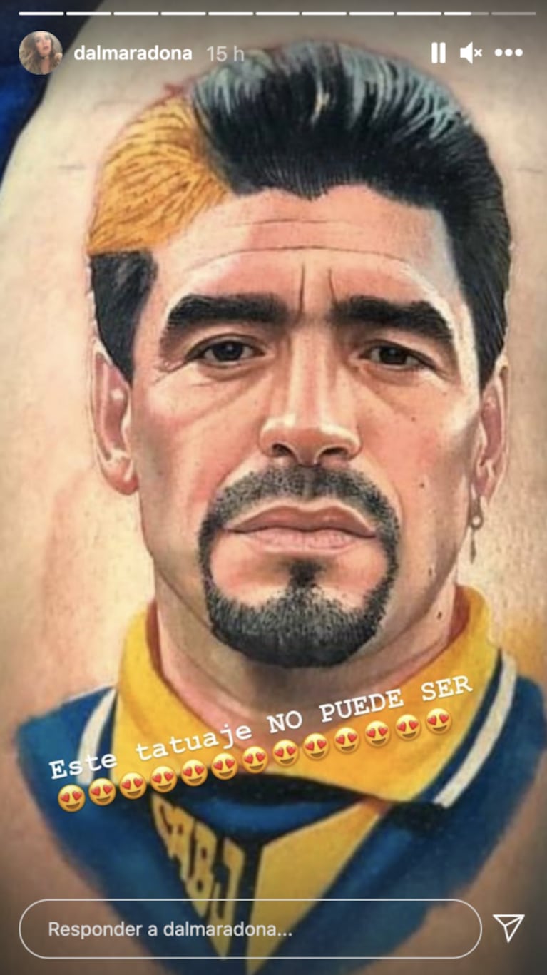 La sorpresa de Dalma Maradona ante el tattoo que se hizo un fan de Diego: "¡No puede ser!"