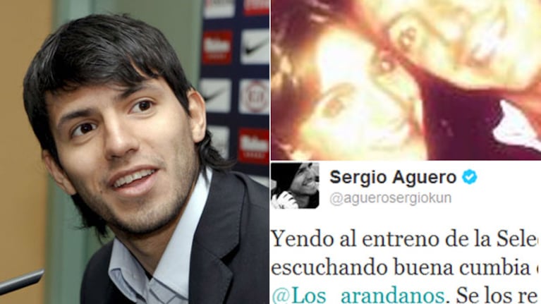 La súper perlita tuitera del Kun Agüero y el grupo del nuevo novio de Gianinna. (Fotos: Web y Twitter)