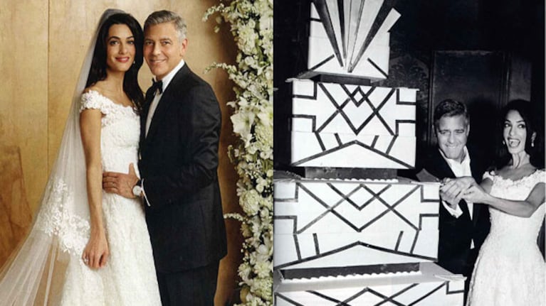 La súper torta de bodas de George Clooney y Amal Alamuddin (Fotos: ¡Hola! Argentina).