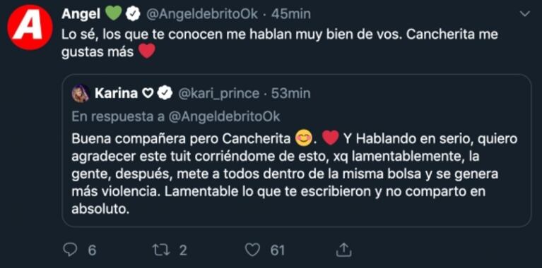 La tajante aclaración de Ángel de Brito, tras tildar de 'cancherita' a Karina: "Los que te conocen..."