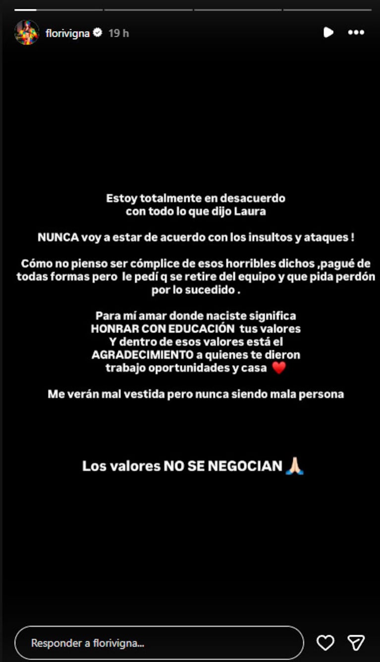 La tajante decisión de Flor Vigna tras los comentarios racistas de su estilista contra México (captura de Instagram)