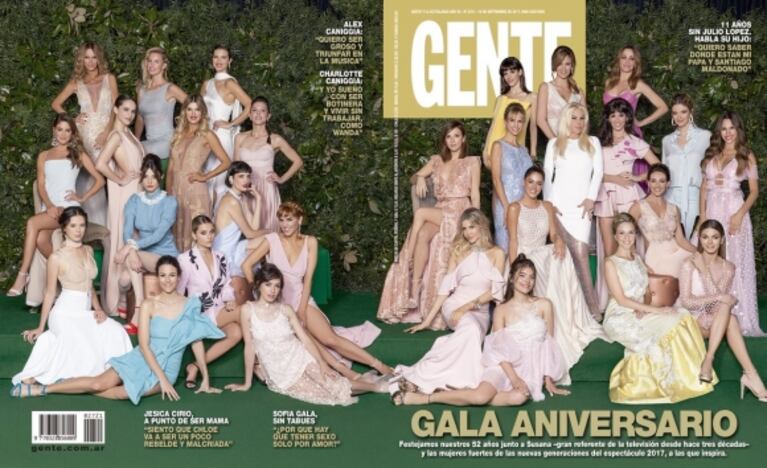 La tapa aniversario de la revista Gente en homenaje a Susana Giménez: ¿qué lugar ocupó cada famosa en la doble portada?