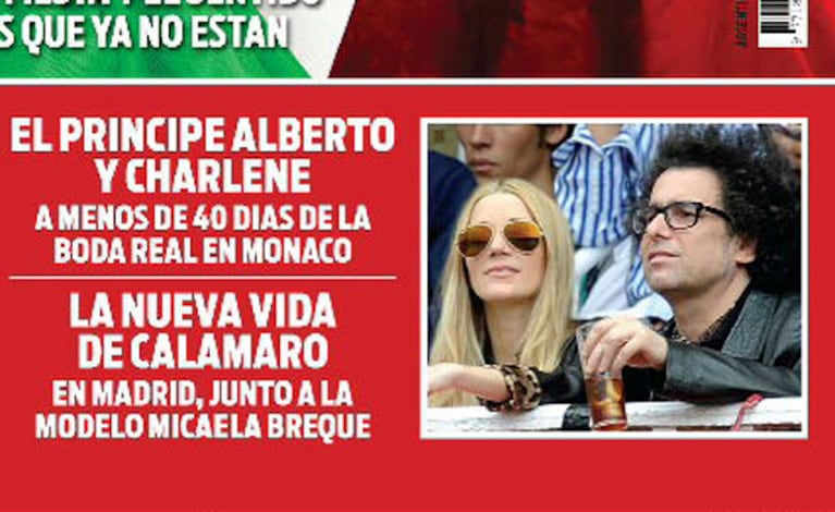 La tapa de la revista Hola!, con Andrés Calamaro y Micaela Breque juntos en Madrid.
