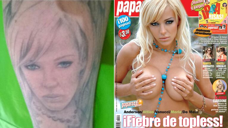 La tapa de Paparazzi con Evangelina Anderson que inspiró a Martín Ferrer a tatuarse su cara.
