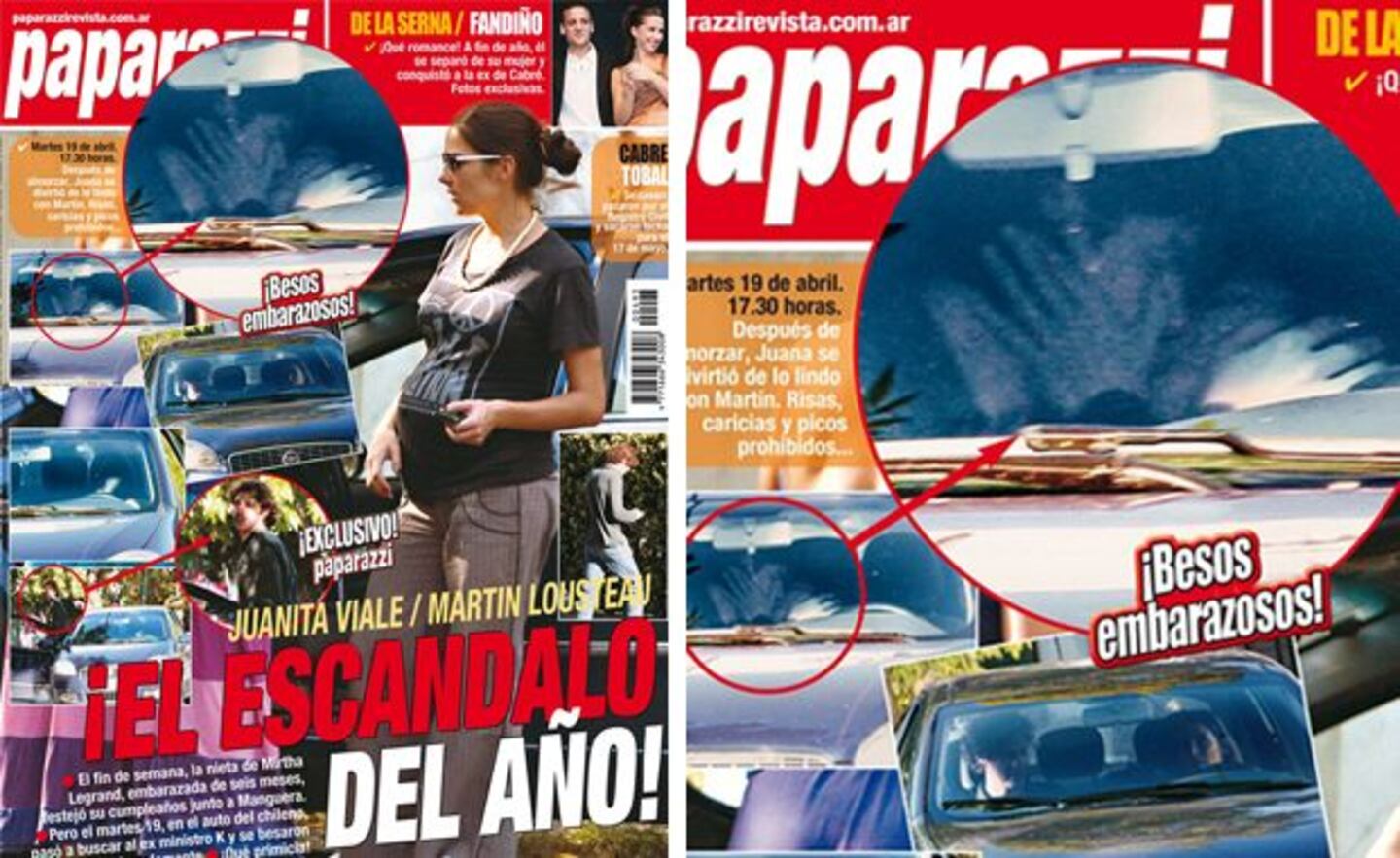 La tapa de Paparazzi con las escandalosas fotos de Juanita y Lousteau.