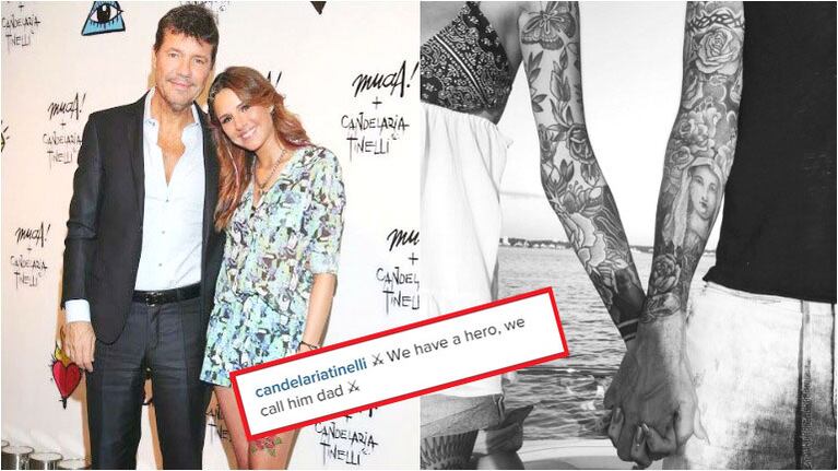 La tierna foto de Candelaria Tinelli junto a su papá con emotiva dedicatoria (Fotos: Web e Instagram)