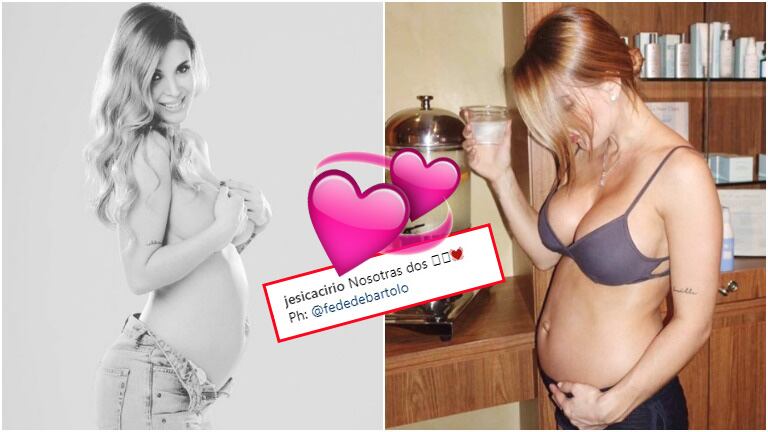 La tierna foto de Jésica Cirio, embarazada de 6 meses y medio y en topless (Fotos: Instagram)