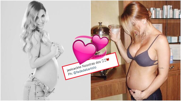 La tierna foto de Jésica Cirio, embarazada de 6 meses y medio y en topless (Fotos: Instagram)