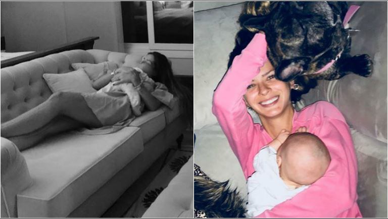 La tierna foto de la China Suarez durmiendo con Magnolia: Con los horarios cambiados