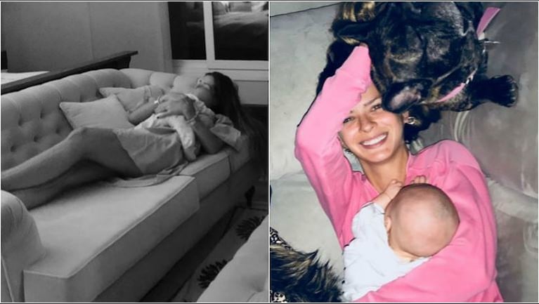 La tierna foto de la China Suarez durmiendo con Magnolia: Con los horarios cambiados