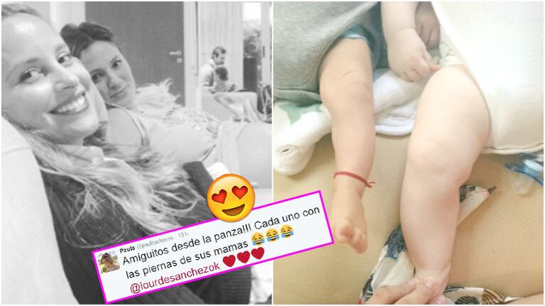 La tierna foto de los hijos de Paula Chaves y Lourdes Sánchez (Fotos: Instagram y Twitter)