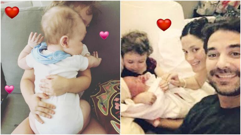 La tierna foto de Olivia y Baltazar Alfonso abrazados (Fotos: Instagram)