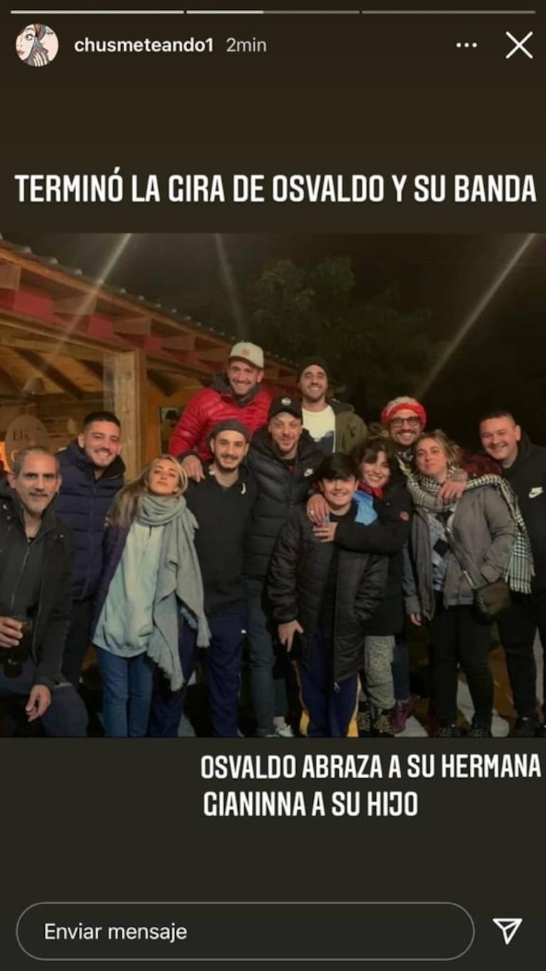 La tierna foto familiar de Gianinna Maradona con Daniel Osvaldo y Benjamín Agüero tras la confirmación de su romance