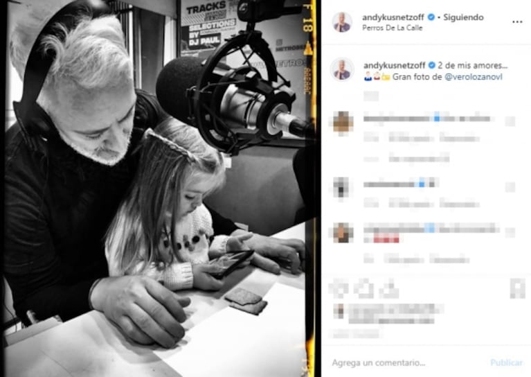 La tierna postal de Andy Kusnetzoff con su hija en la radio: "Dos de mis amores"