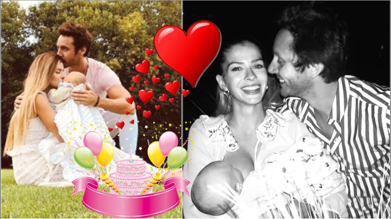 La tierna postal de la China Suárez amamantando a Magnolia junto a Vicuña en su cumpleaños (Fotos: Instagram)