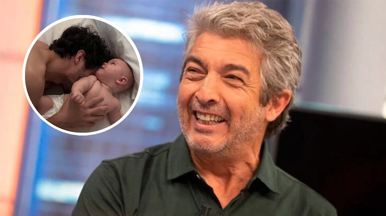 La tierna postal de Ricardo Darín con su nieto Dante en brazos