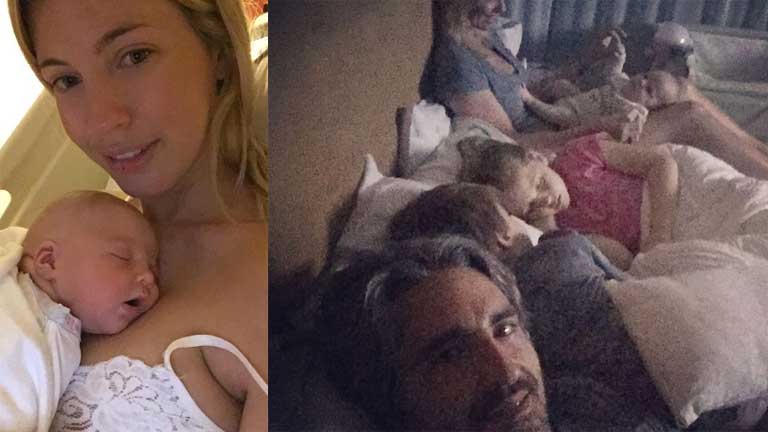 La tierna postal de Rocío Guirao Díaz en la cama con toda la familia. Foto: Instagram.