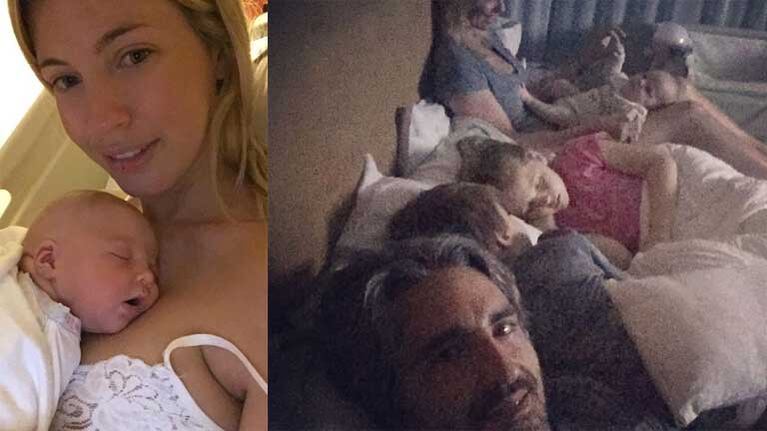 La tierna postal de Rocío Guirao Díaz en la cama con toda la familia. Foto: Instagram.