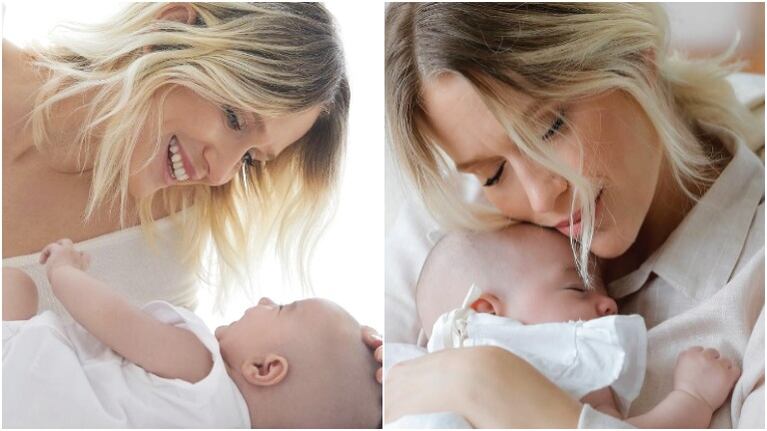 La tierna producción de fotos de Brenda Gandini con Alfonsina, su beba de 2 meses y medio (Fotos: instagram)