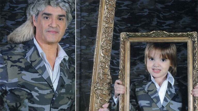 La tierna producción de fotos de Roberto Pettinato con su hijo Lorenzo. (Foto: revista Caras)