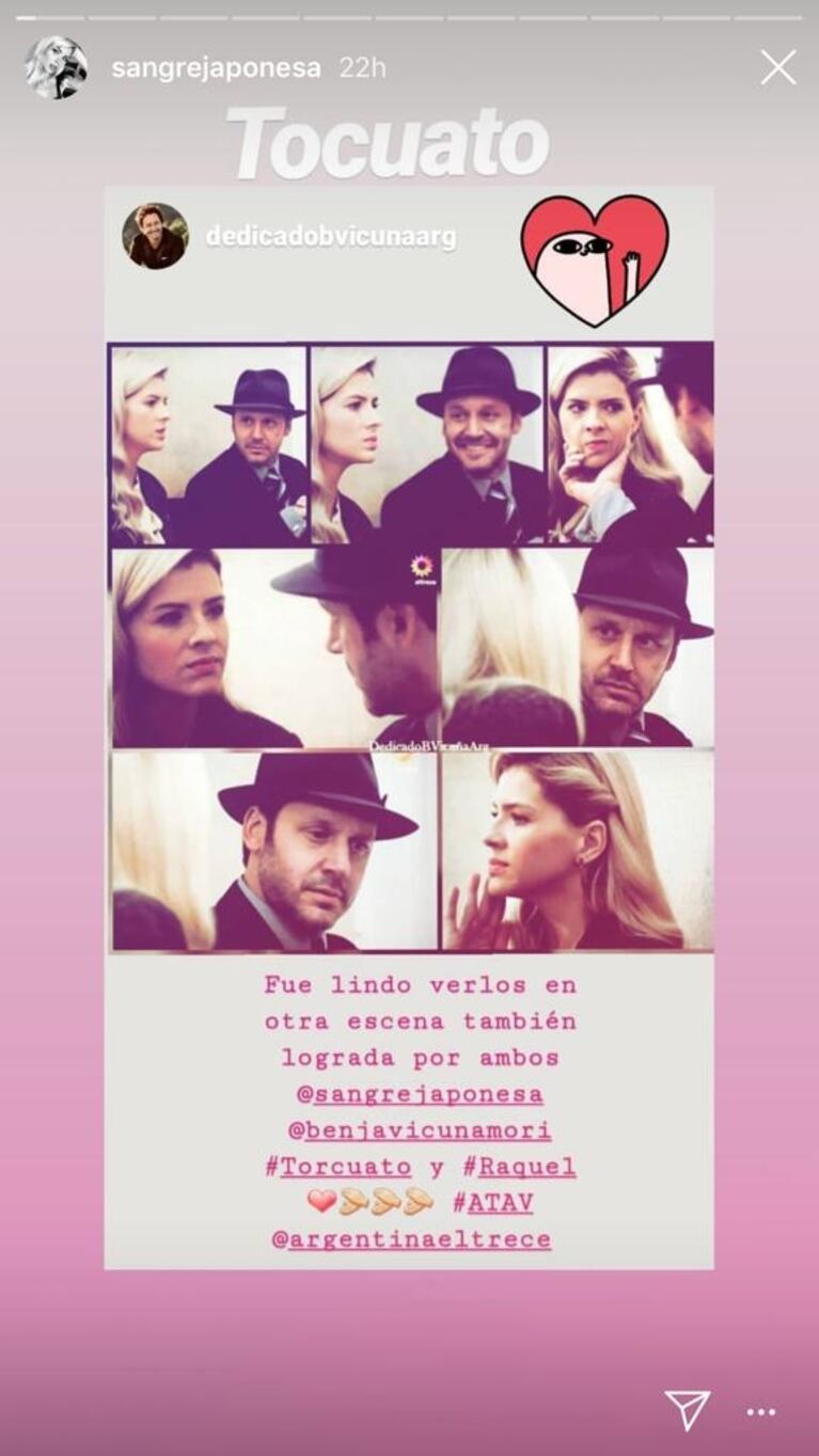 La tierna reacción de la China Suárez al ver un posteo de una fan sobre su escena con Benjamín Vicuña en ATAV
