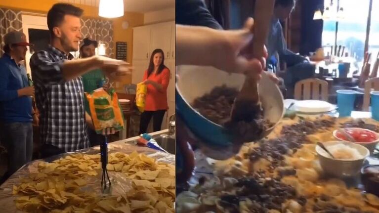 La tradicional mesa de nachos de esta familia se ha hecho viral como tendencia foodie