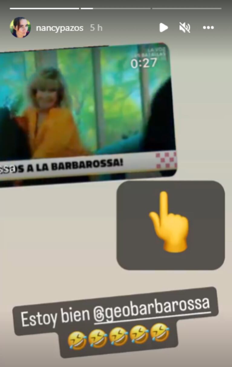 La tremenda caída de Nancy Pazos en vivo que derribó la escenografía del ciclo de Georgina Barbarossa: "Se te vio todo"