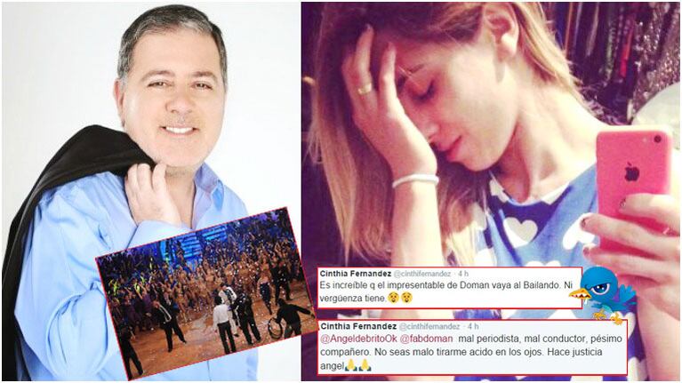 La tremenda reacción de Cinthia Fernández ante la posibilidad de que Fabián Doman entre a Bailando 2016 (Fotos: Web)