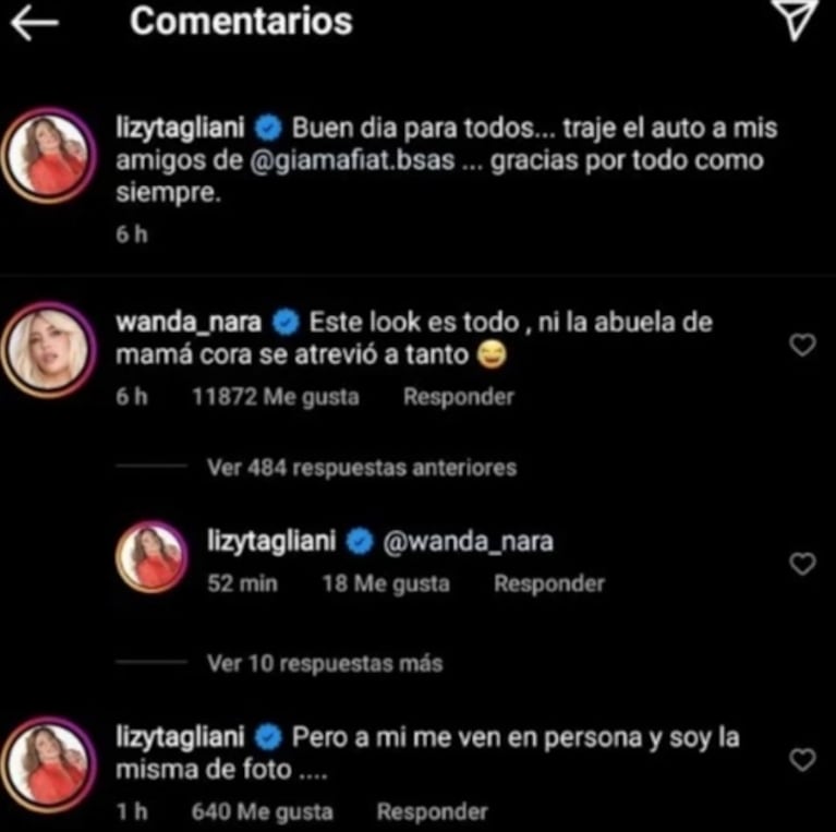 La tremenda respuesta de Lizy Tagliani a Wanda Nara por haberse burlado de su look