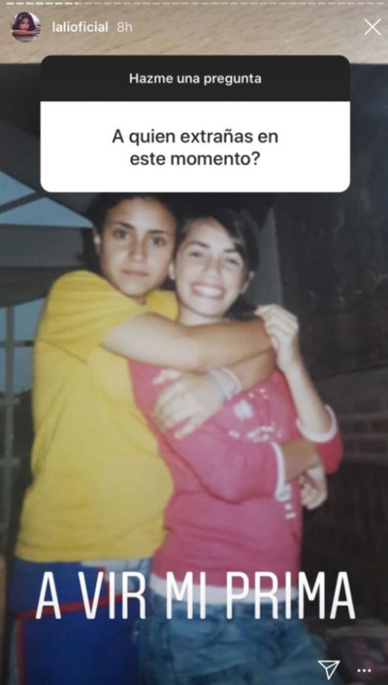 La tristeza de Lali Espósito, a dos meses de la muerte de su prima: "La extraño"