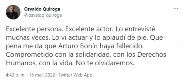 La tristeza de los famosos por la muerte de Arturo Bonín