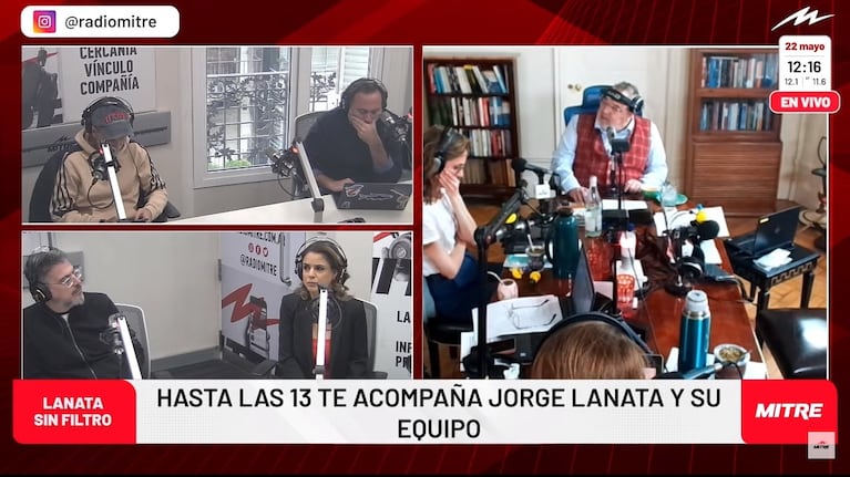 La tristeza de Marina Calabró al mirar a Rolando Barbano el miércoles en Lanata sin Filtro.