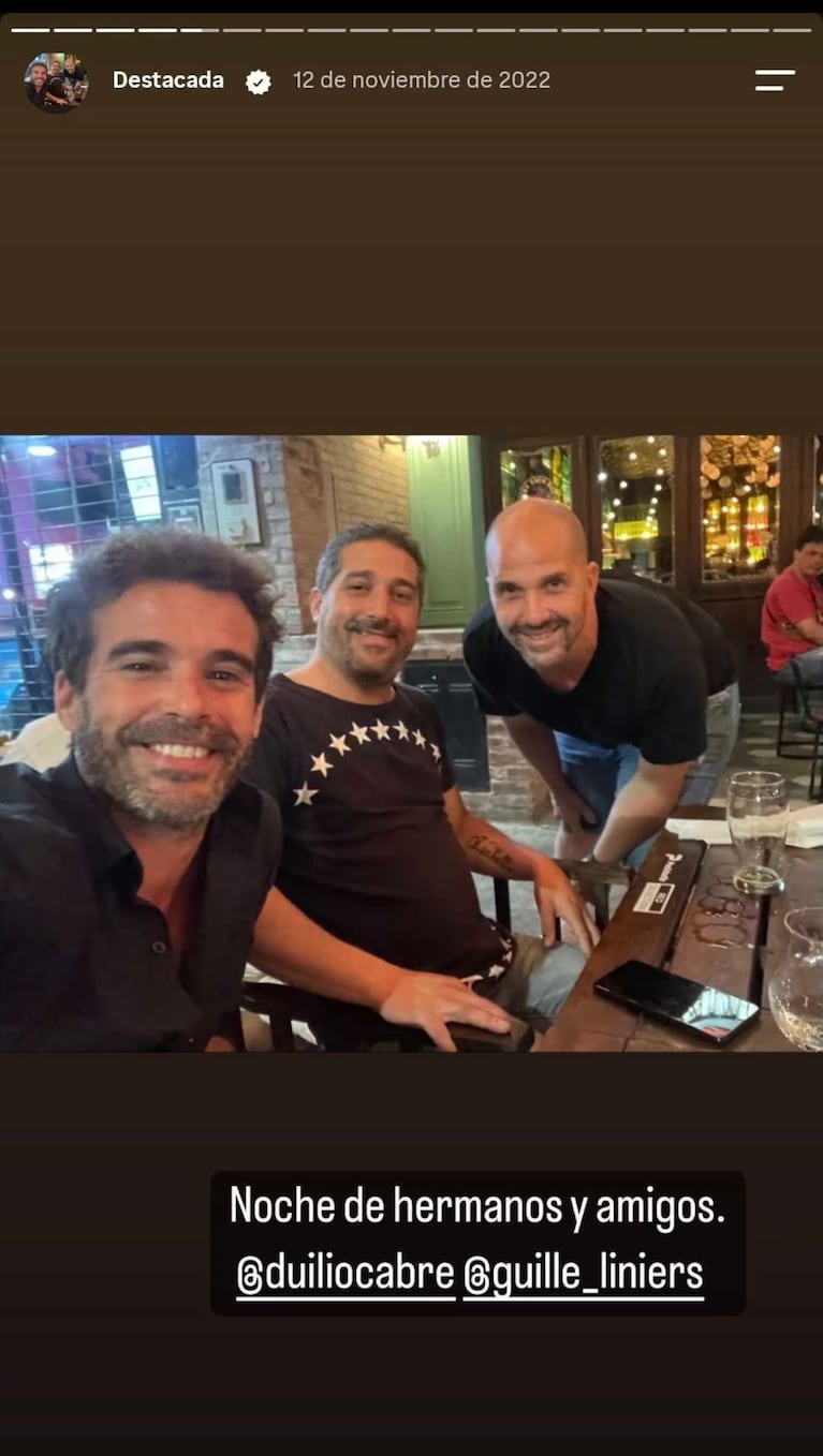 La última foto de Nicolás Cabré con su hermano Duilio se volvió viral tras conocerse su muerte. Crédito: Instagram