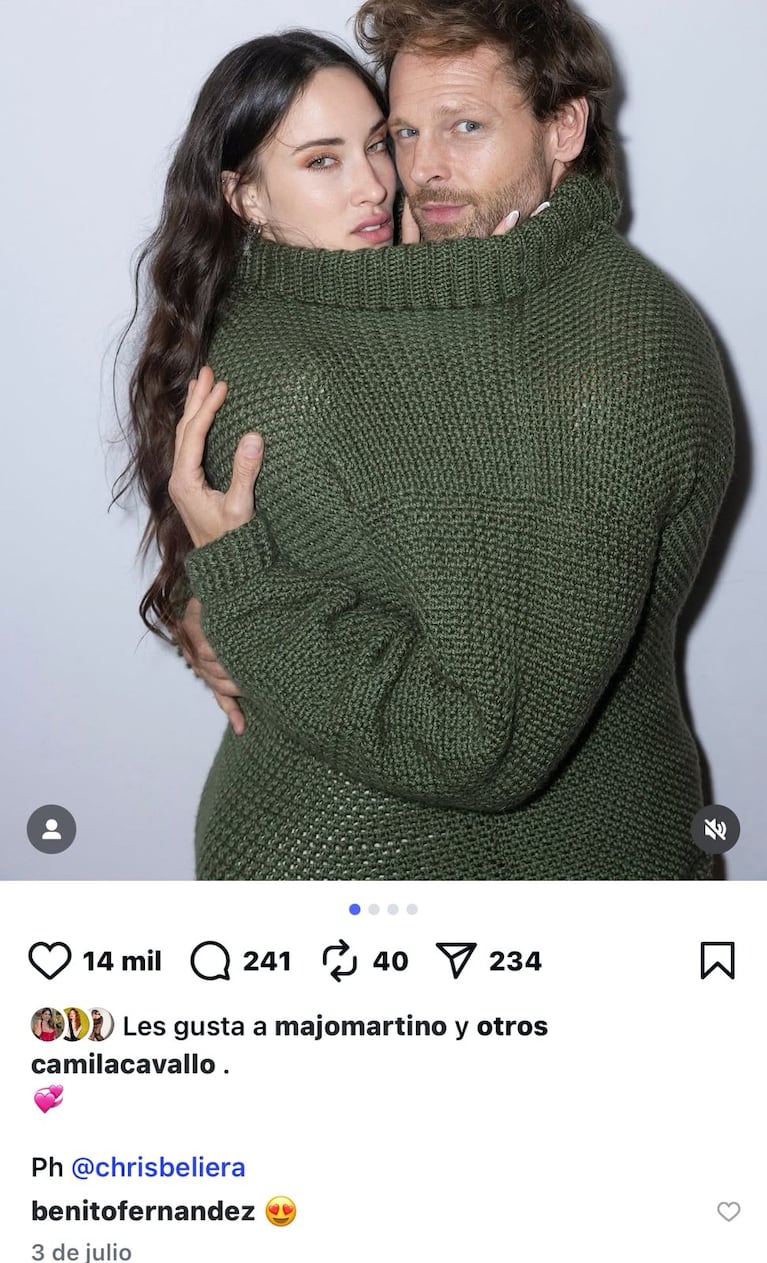 La última publicación de Mario Guerci y Camila Cavallo (Foto: Instagram/@camilacavallo).